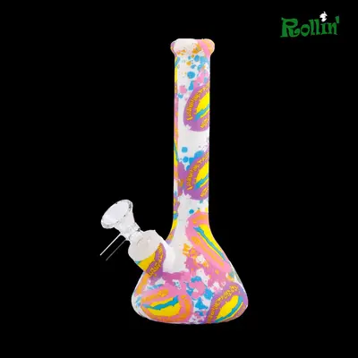 rollinbd.com-Product-Collection-SB002 - 7.8 inch squre print Silicone water pipe