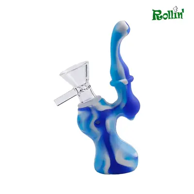 rollinbd.com-Product-Collection-12 cm Silicone Bubbler blue and white mix color