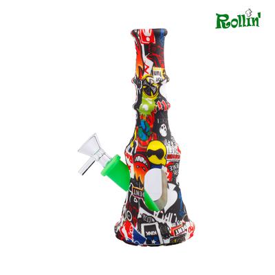 rollinbd.com-Product-Collection-SB001- 8.5 inch glass & Silicone mix water pipe