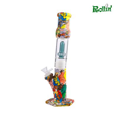 rollinbd.com-Product-Collection-SB002- 13 inch Showerhead Percolator wide base Silicone water pipe