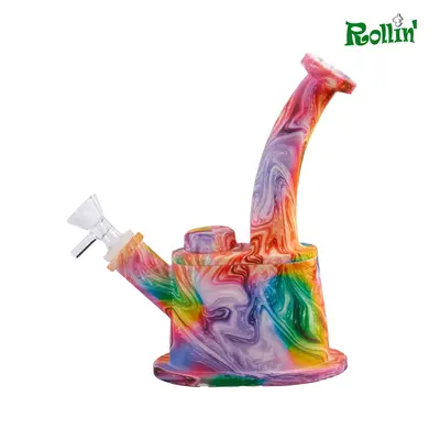 rollinbd.com-Product-Collection-SB 7.5 inch squre shape mix color print Silicone water pipe