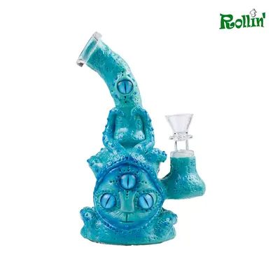 rollinbd.com-Product-Collection-GB 7.5 inch Glow in the dark Cat glass water pipe