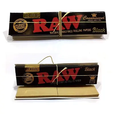 rollinbd.com-Product-Collection-RAW Black Classic Connoisseur King Size Slim Rolling Papers & Tips