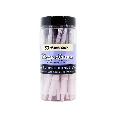 rollinbd.com-Product-Collection-BLAZY SUSAN Premium (Purple) Pre-Rolled Cone jar